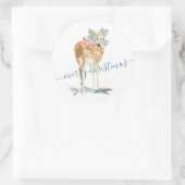 Tauchen Sie ein zu Weihnachten verkleidetes Hirsch Runder Aufkleber (Tasche)