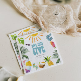 Tauchen Sie in die 5 Pool Geburtstagsparty Serviette