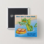 Tauchen Sie in ein gutes Buch Button (Vorne & Hinten)