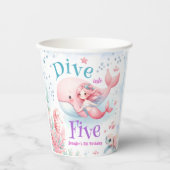 Tauchen Sie in fünf ein! Girl Pink Mermaid 5. Gebu Pappbecher (Vorderseite)