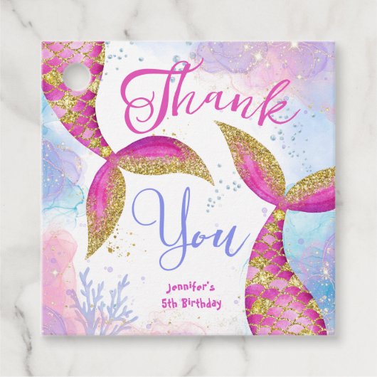 Tauchen Sie in fünf Mädchen Pink Meerjungfrau 5. G Geschenkanhänger (Vorderseite)