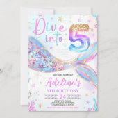 Tauchen Sie in fünf Meerjungfrau Lila Aquamarin 5. Einladung (Vorderseite)