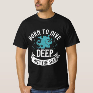 Tauchen Tshirt Design geboren, tief in die s zu ta