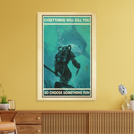 Tauchen und Hai alles wird dich Leinwand töten (Insitu (Wohnzimmer))