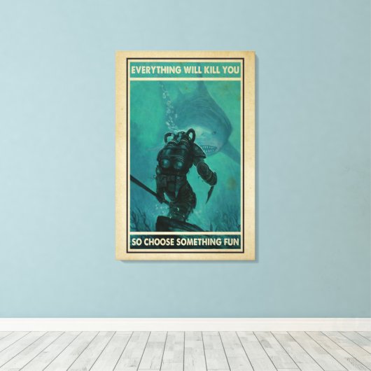 Tauchen und Hai alles wird dich Leinwand töten (Insitu (Holzboden))