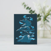Tauchen und Haie Postkarte (Stehend Vorderseite)
