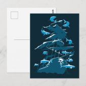 Tauchen und Haie Postkarte (Vorne/Hinten)
