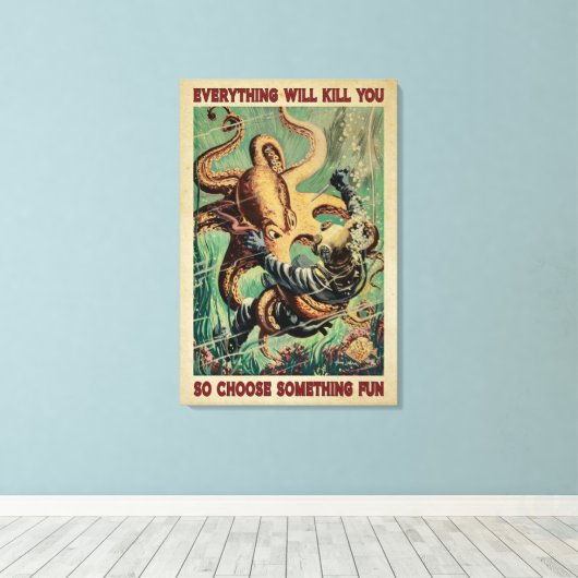 Tauchen und Oktopus alles wird dich Leinwand bring (Insitu (Holzboden))