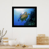 Tauchen und Schildkröten in Belize Poster (Küche)