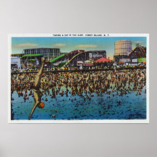 Tauchen und Tauchen im Surf Poster