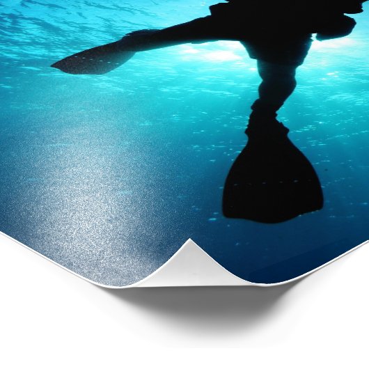 Tauchen unter Wasser Fotodruck (Ecke)