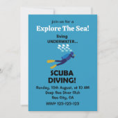 Tauchen Unterwasser Einladung (Vorderseite)