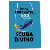Tauchen Unterwasser Mittlere Geschenktüte (Vorderseite)