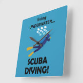 Tauchen Unterwasser Quadratische Wanduhr (Winkel)