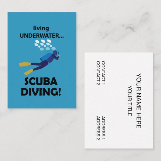 Tauchen Unterwasser Visitenkarte (Vorne/Hinten)
