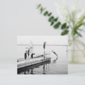 Tauchen vom Pier, 1904 Postkarte (Stehend Vorderseite)