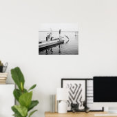 Tauchen vom Pier, 1904. Vintages Foto Poster (Heimbüro)