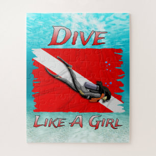 Tauchen wie ein Girl-SCUBA Puzzle