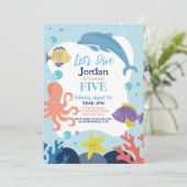 Tauchen wir 5. Ozeandolphin Einladung (Stehend Vorderseite)