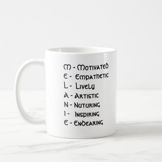 Tauchen wir mit einem Brief in "Melanie" ein! -Mug Kaffeetasse (Links)