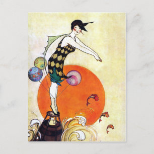 Tauchende Flapper-Girl Postkarte