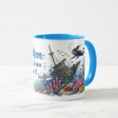 Tauchende Mutter, die Wellen schlägt Tasse (VorderseiteRechts)