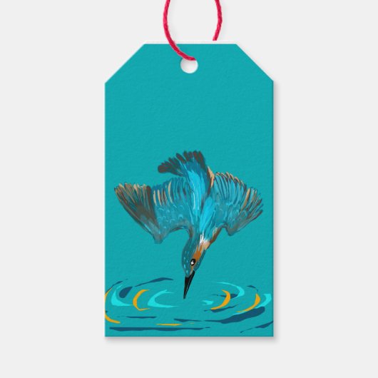 Tauchender Eisvogel Geschenkanhänger (Vorderseite)