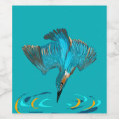 Tauchender Eisvogel-Weinetikett Weinetikett (Einzelnes Label)