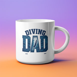 Tauchender Vater Fettgedruckte Typografie-Design Espressotasse