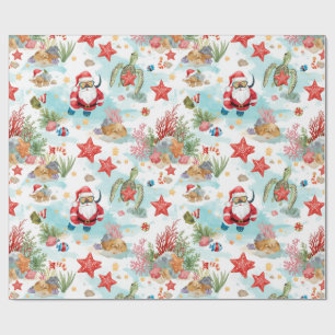 Tauchender Weihnachtsmann Unterwasser-Weihnachtsfe Geschenkpapier
