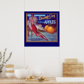 Tauchendes Mädchen Äpfel Poster (Küche)