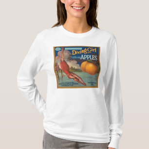Tauchendes Mädchen Kalifornische Äpfel T-Shirt