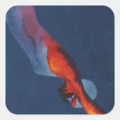 Taucher 2 quadratischer aufkleber (Vorderseite)