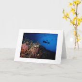 Taucher auf Riff-Gruß-Karte Karte (Gelbe Blume)
