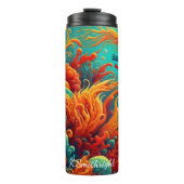 Taucher entdecken lebendiges Korallenriff Thermosbecher (Vorderseite)