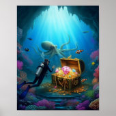 Taucher entdeckt bewachten Schatz Poster (Vorne)