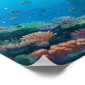 Taucher entdeckt ein Schloss Poster (Ecke)