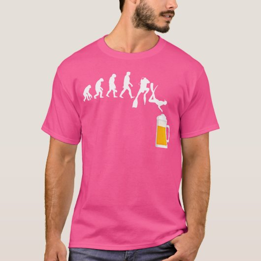 Taucher Evolution Bier Tauchen Tiefseetauchen T-Shirt (Vorderseite)