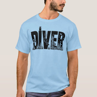 Taucher Fettgedruckte Typografie-Design T-Shirt