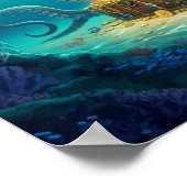 Taucher findet einen geschützten Schatz Poster (Ecke)