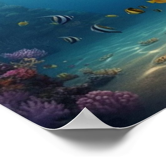 Taucher findet einen Schatz Poster (Ecke)