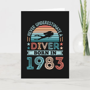 Taucher geboren 1983 40. Geburtstag Diving Gift Di Karte