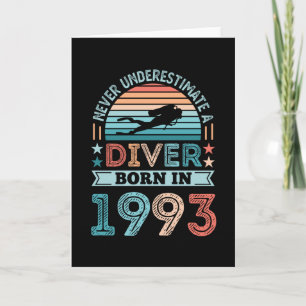 Taucher geboren 1993 30. Geburtstag Diving Gift Di Karte
