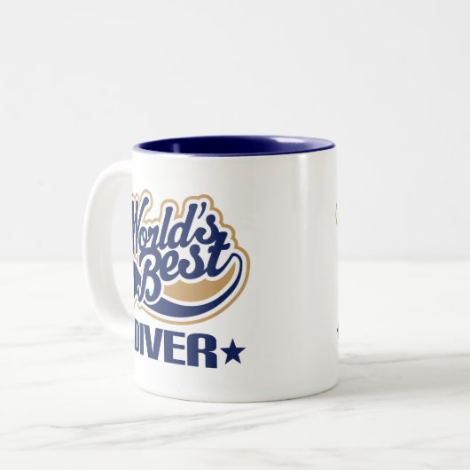 Taucher-Geschenk Zweifarbige Tasse (Vorderseite Links)