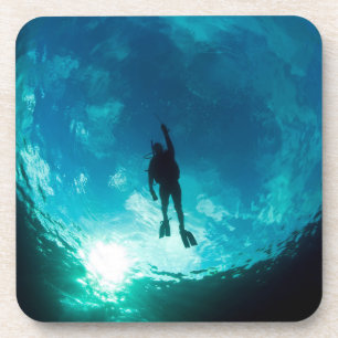 Taucher im Himmel-Set von 6 Untersetzer