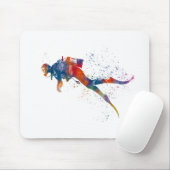 Taucher in Aquarell Mousepad (Mit Mouse)