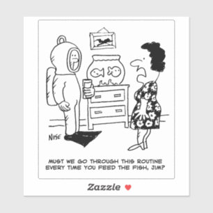 Taucher in Tauchgetrieben Füttre tropischen Fisch Aufkleber