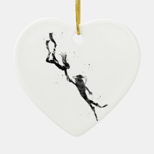 Taucher Keramik Ornament