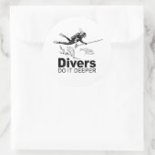 Taucher machen das tiefer runder aufkleber (Tasche)