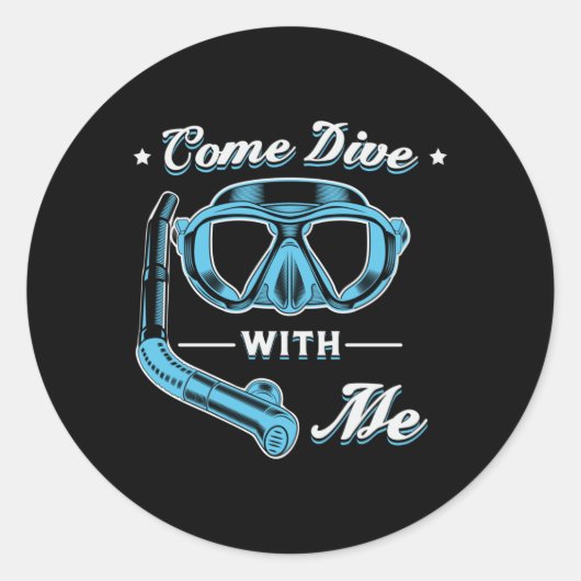 Taucher machen es tiefer Scuba Diver Sea Runder Aufkleber (Vorderseite)
